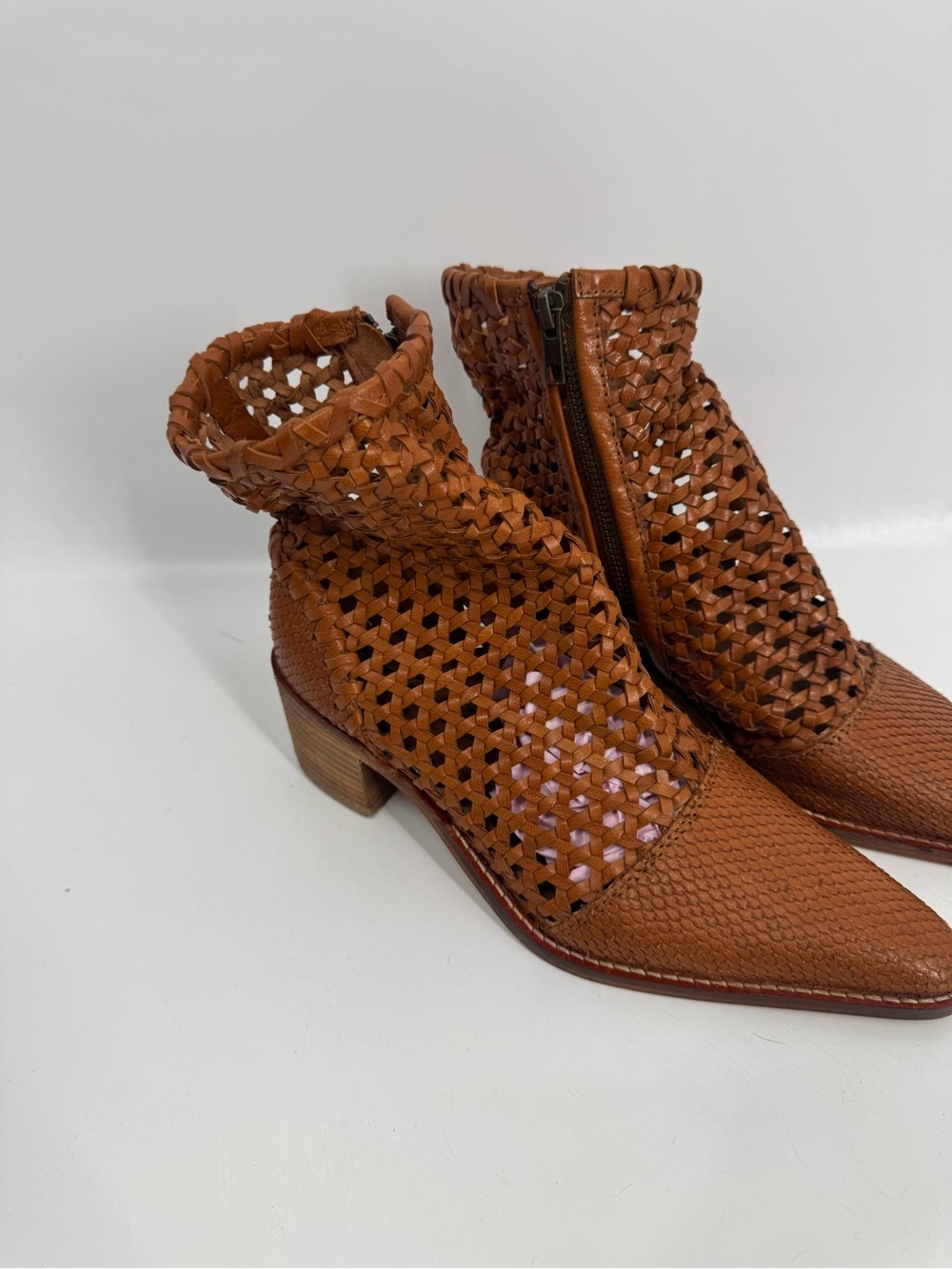 NEW Free People Woven Leather In The Loop Woven Boots Size 37 - Picture 5 of 15